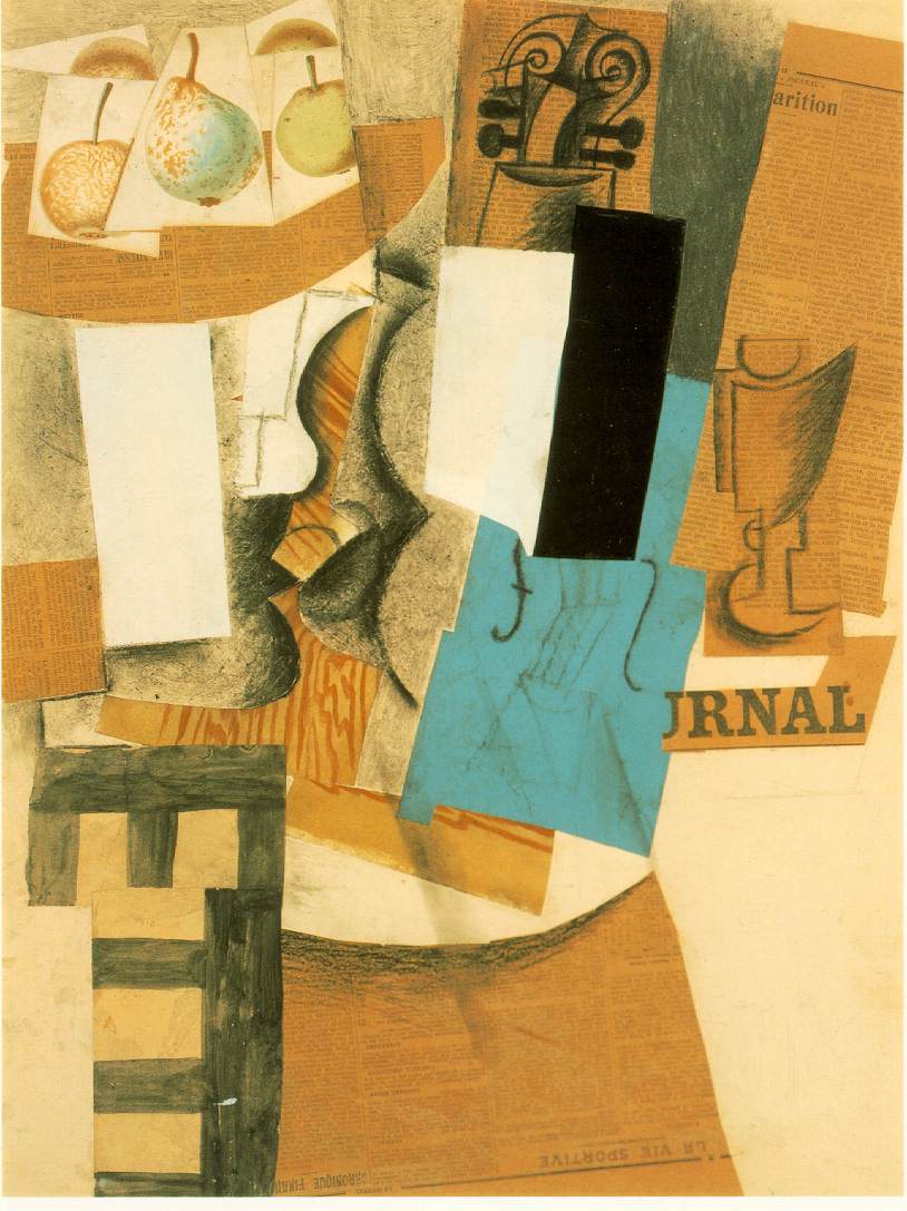 Picasso Still life with violin and fruits 1912